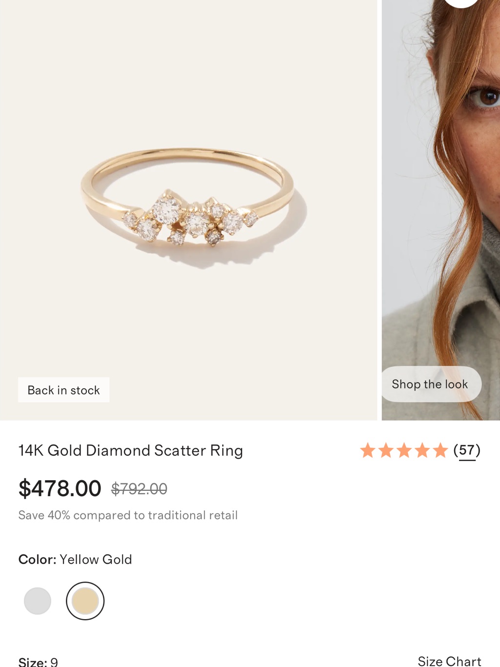 Quince 14k Yellow Gold Diamond Scatter Ring